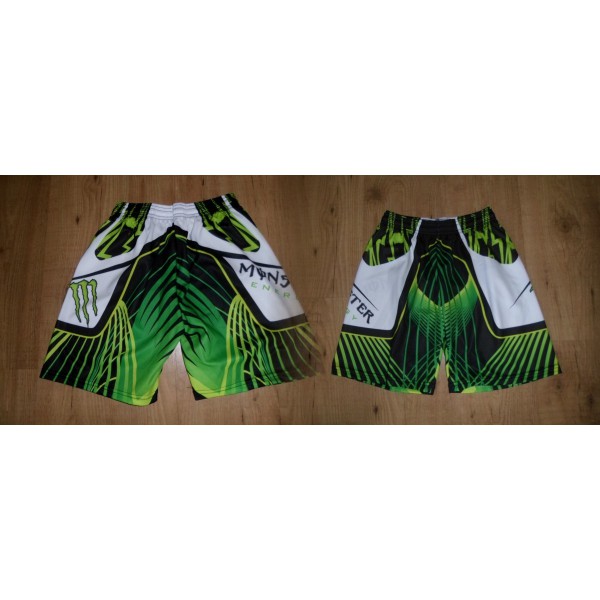Monster Energy Hose Kurz Weiss Grun Neu