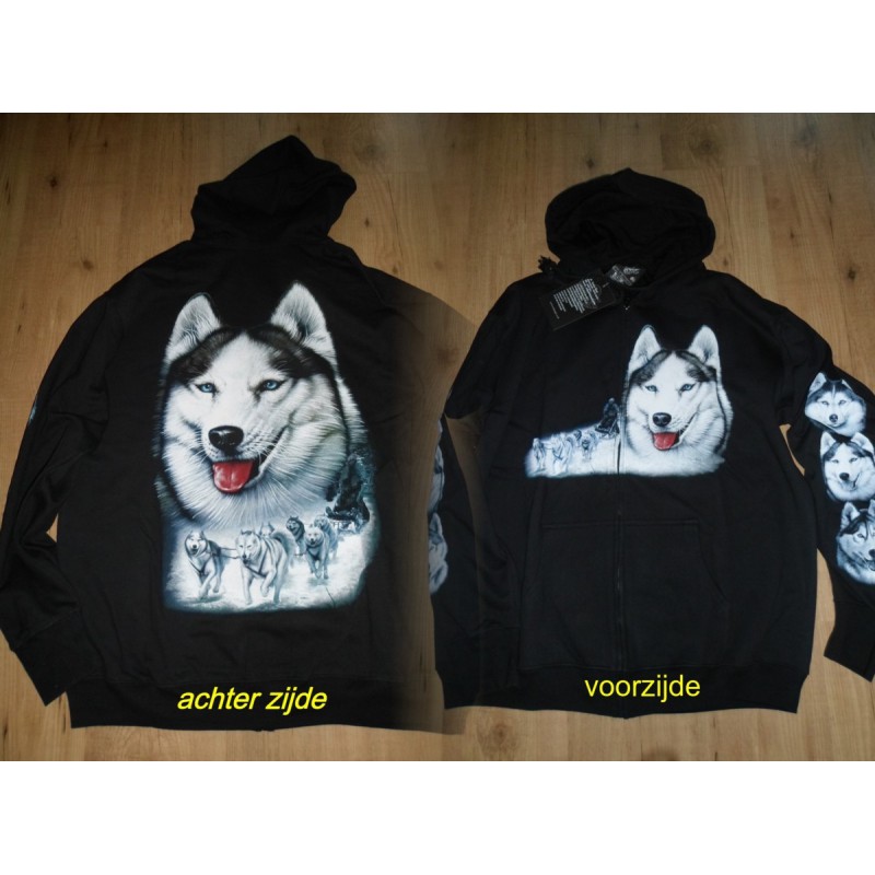HUSKY Sweater cardigan print husky sled dog rock eagle HUSKY Sweater cardigan print husky sled dog rock eagle