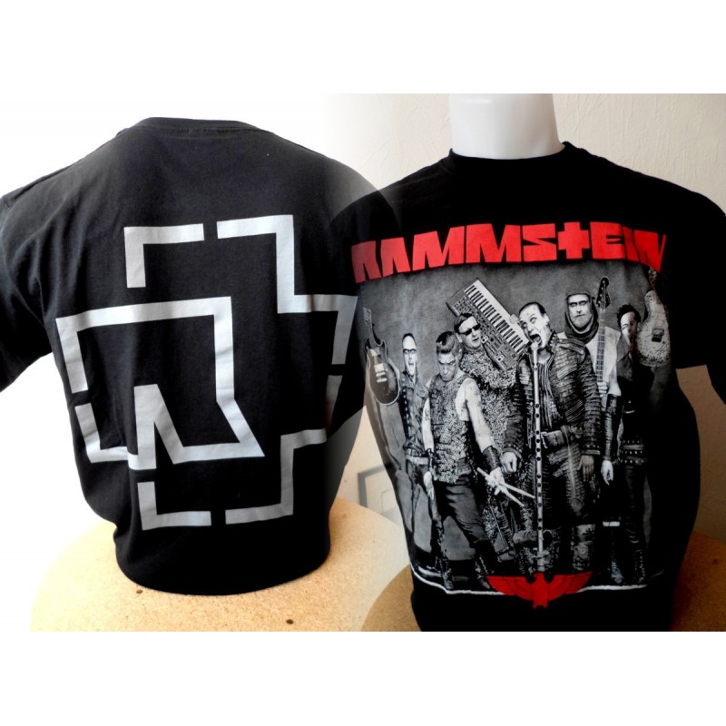 Rammstein t shirt zw groep grijs Rammstein t shirt zw groep grijs