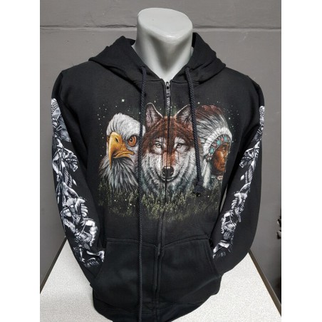 Indiaan adelaar wolff sweatervest  kleur print   ROCK EAGLE 