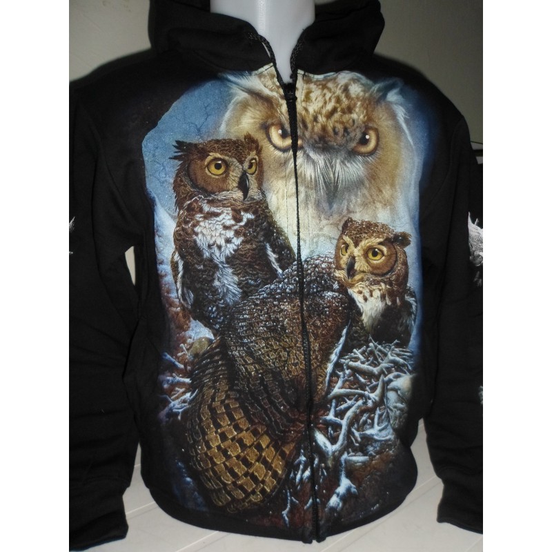 Uilen sweatervest print oehoe rock eagle Uilen sweatervest print oehoe rock eagle