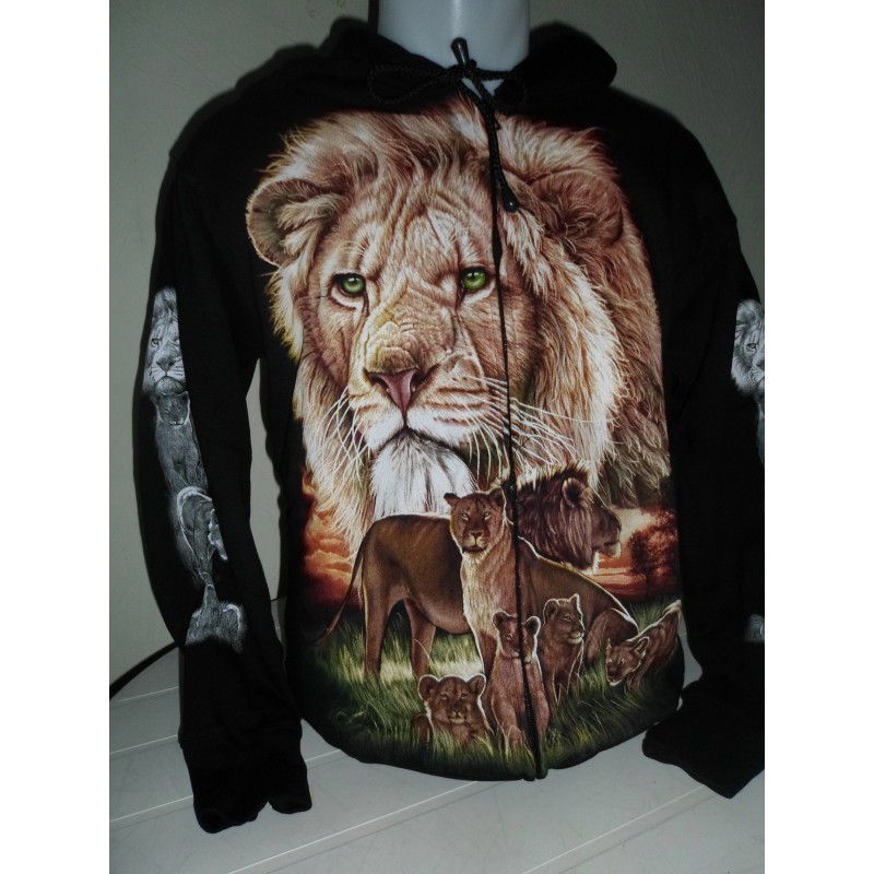 LEEUW sweatervest zwart met leeuwen kop ROCK EAGLE LEEUW sweatervest zwart met leeuwen kop ROCK EAGLE