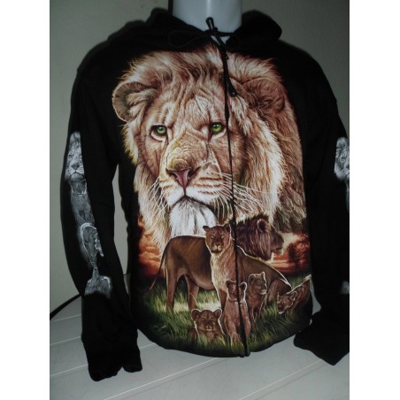 LEEUW sweatervest zwart met leeuwen kop  ROCK EAGLE