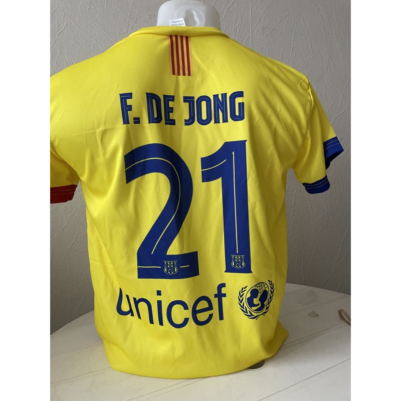 FRENKIE DE JONG VOETBALSHIRT GEEL BARCA 2021 FRENKIE DE JONG VOETBALSHIRT GEEL BARCA 2021